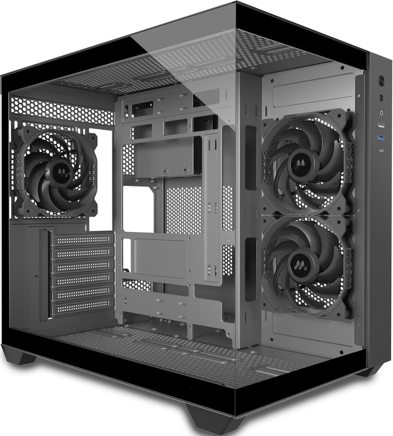 MUSETEX Obudowa PC ATX, 3 zainstalowane wentylatory bez podświetlenia