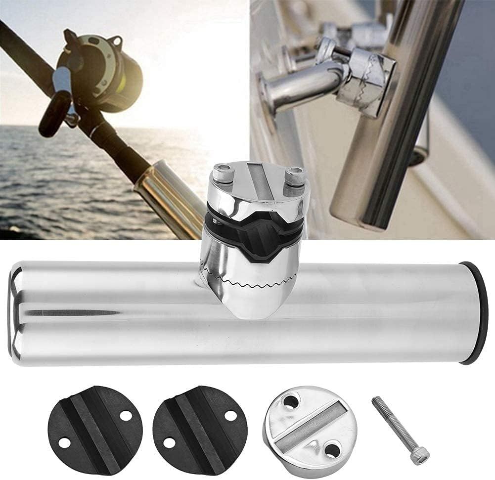 Geloo – Zestaw 2 regulowanych uchwytów na wędki ze stali nierdzewnej 316 do montażu na relingu (18–26 mm)