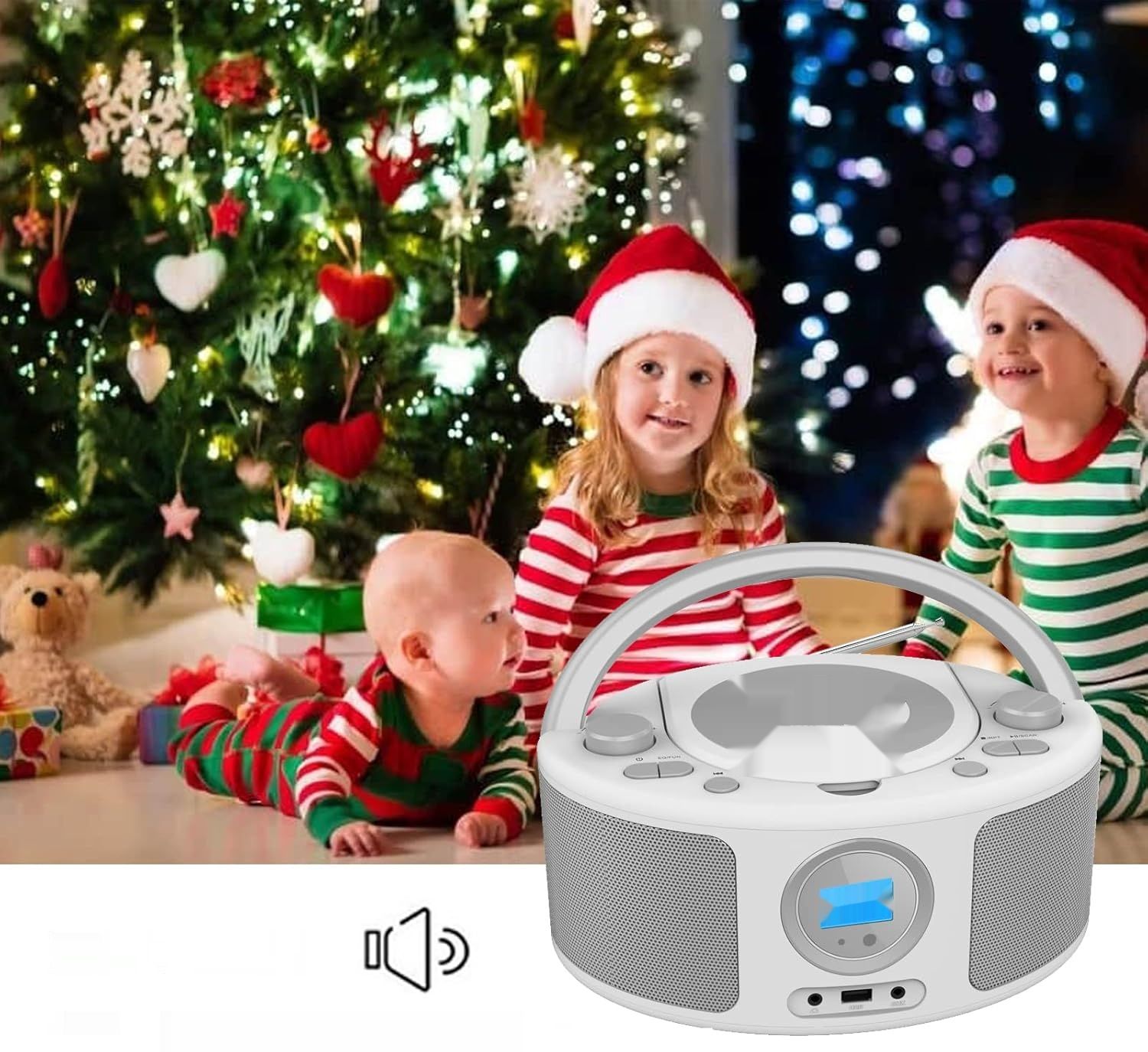 Przenośny odtwarzacz CD dla dzieci, WISCENT radio FM boombox (z Bluetо