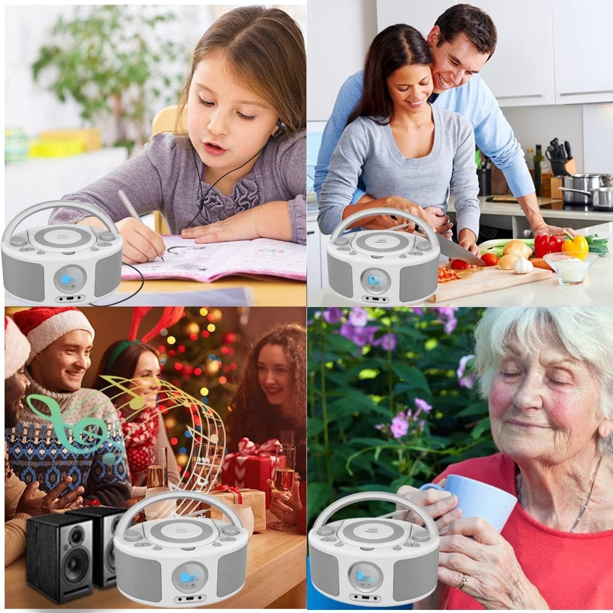 Przenośny odtwarzacz CD dla dzieci, WISCENT radio FM boombox (z Bluetо