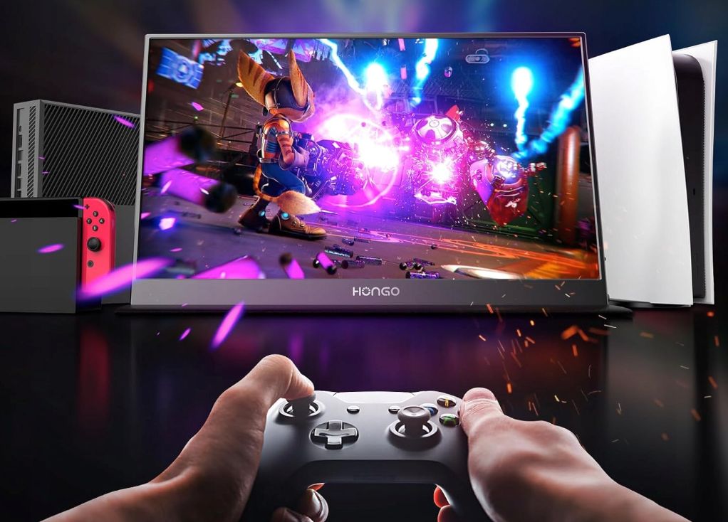 Przenośny monitor HONGO 15,6" 1920x1080 USB-C HDMI wbudowane głośniki