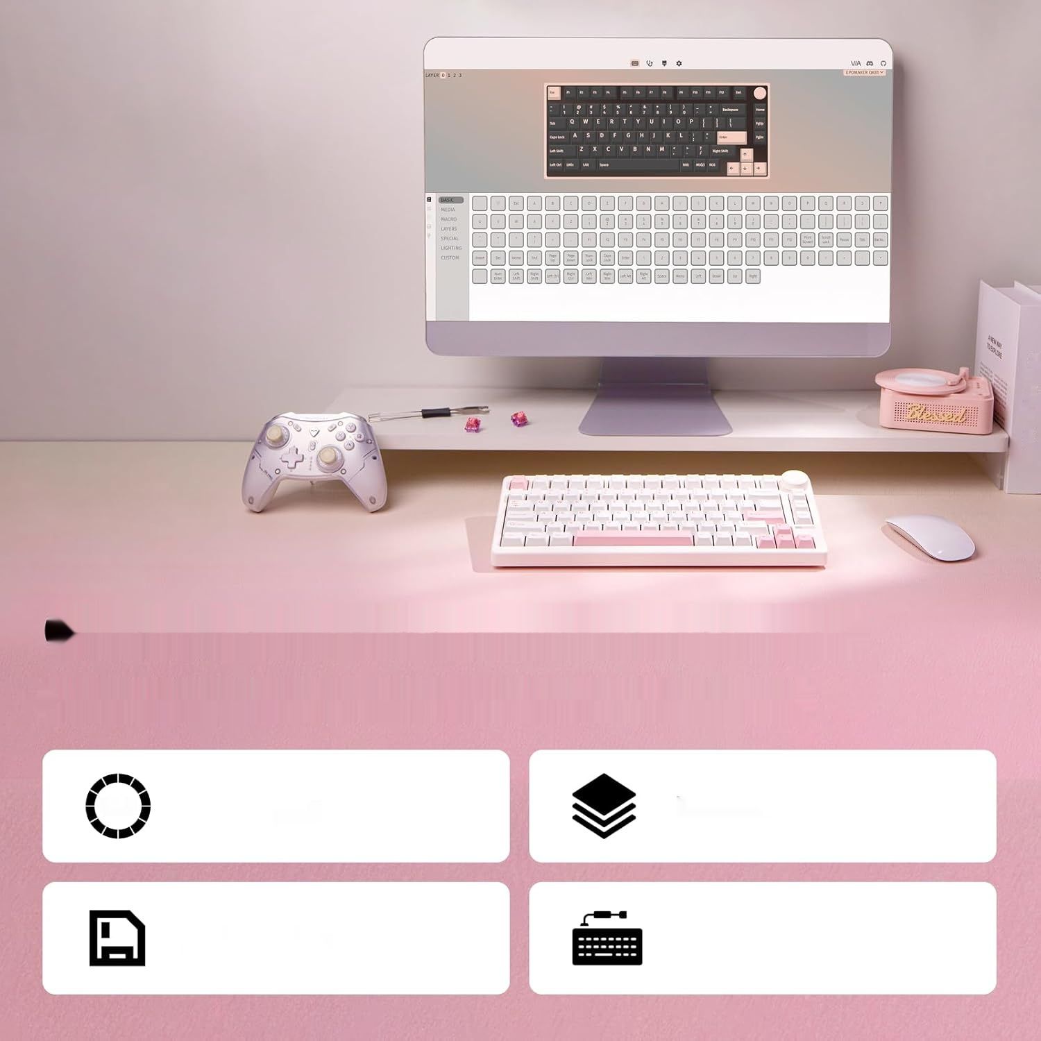 Zmienić foto na czarny !!!!   EPOMAKER QK81 75% bezprzewodowa mechaniczna klawiatura do gier,program