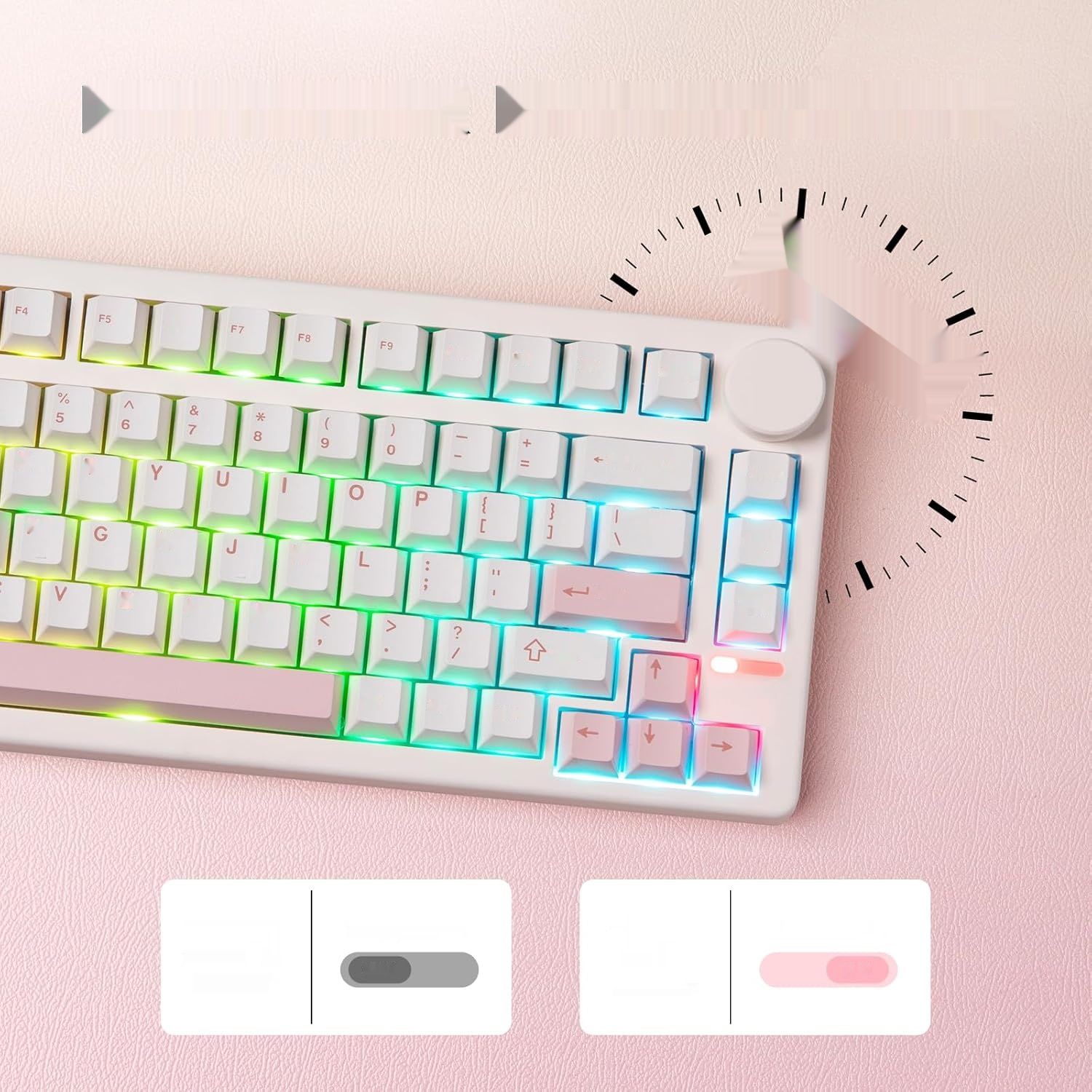 Zmienić foto na czarny !!!!   EPOMAKER QK81 75% bezprzewodowa mechaniczna klawiatura do gier,program