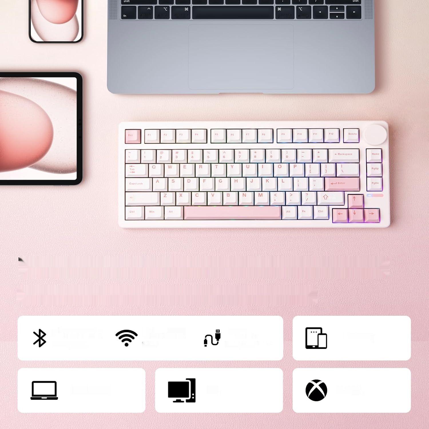 Zmienić foto na czarny !!!!   EPOMAKER QK81 75% bezprzewodowa mechaniczna klawiatura do gier,program