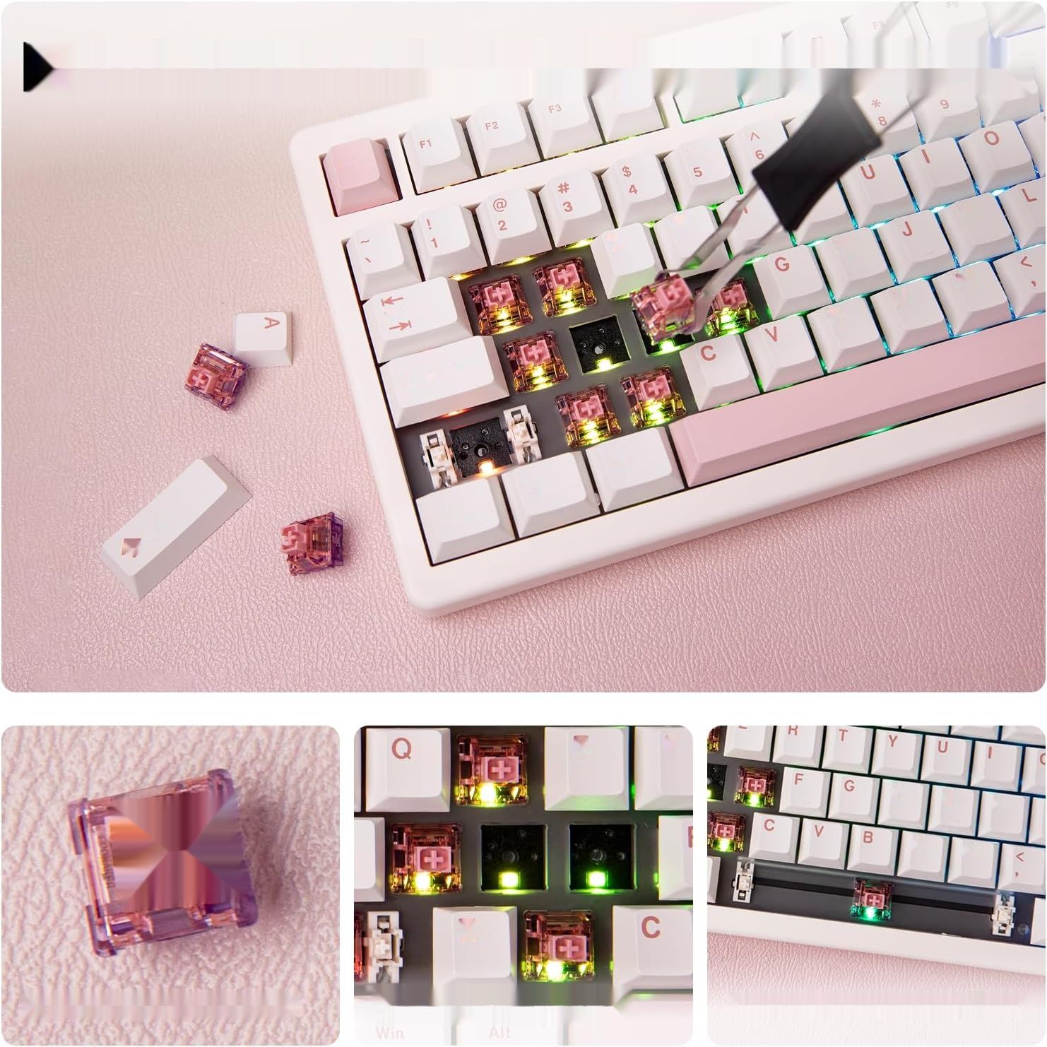 Zmienić foto na czarny !!!!   EPOMAKER QK81 75% bezprzewodowa mechaniczna klawiatura do gier,program