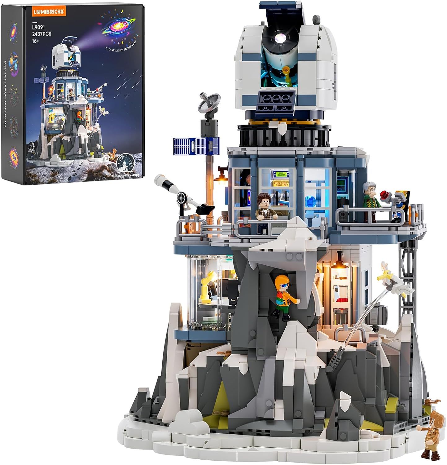 Zestaw do budowy alpejskiego obserwatorium ze światłem, 2437 elementów