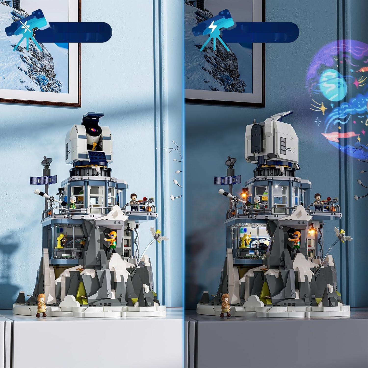 Zestaw do budowy alpejskiego obserwatorium ze światłem, 2437 elementów