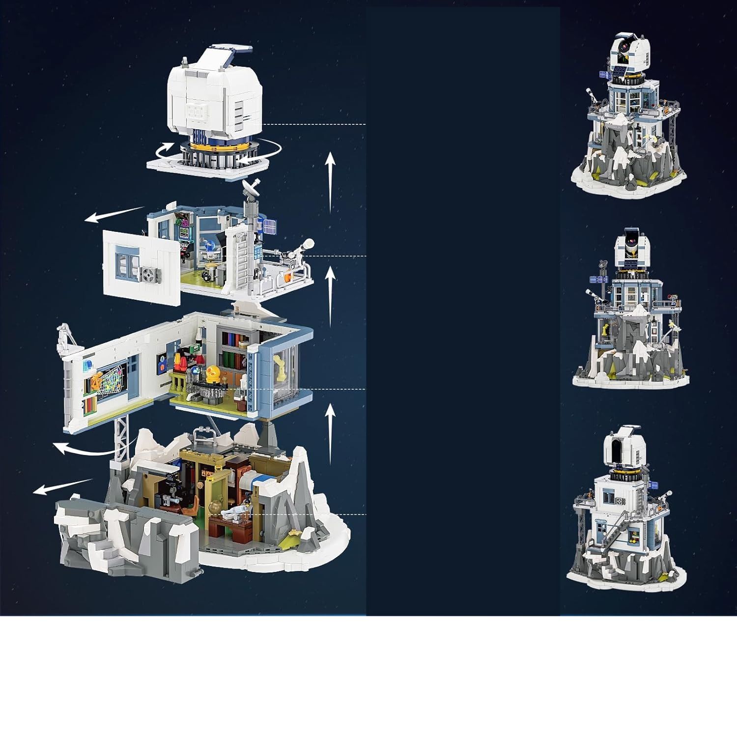 Zestaw do budowy alpejskiego obserwatorium ze światłem, 2437 elementów