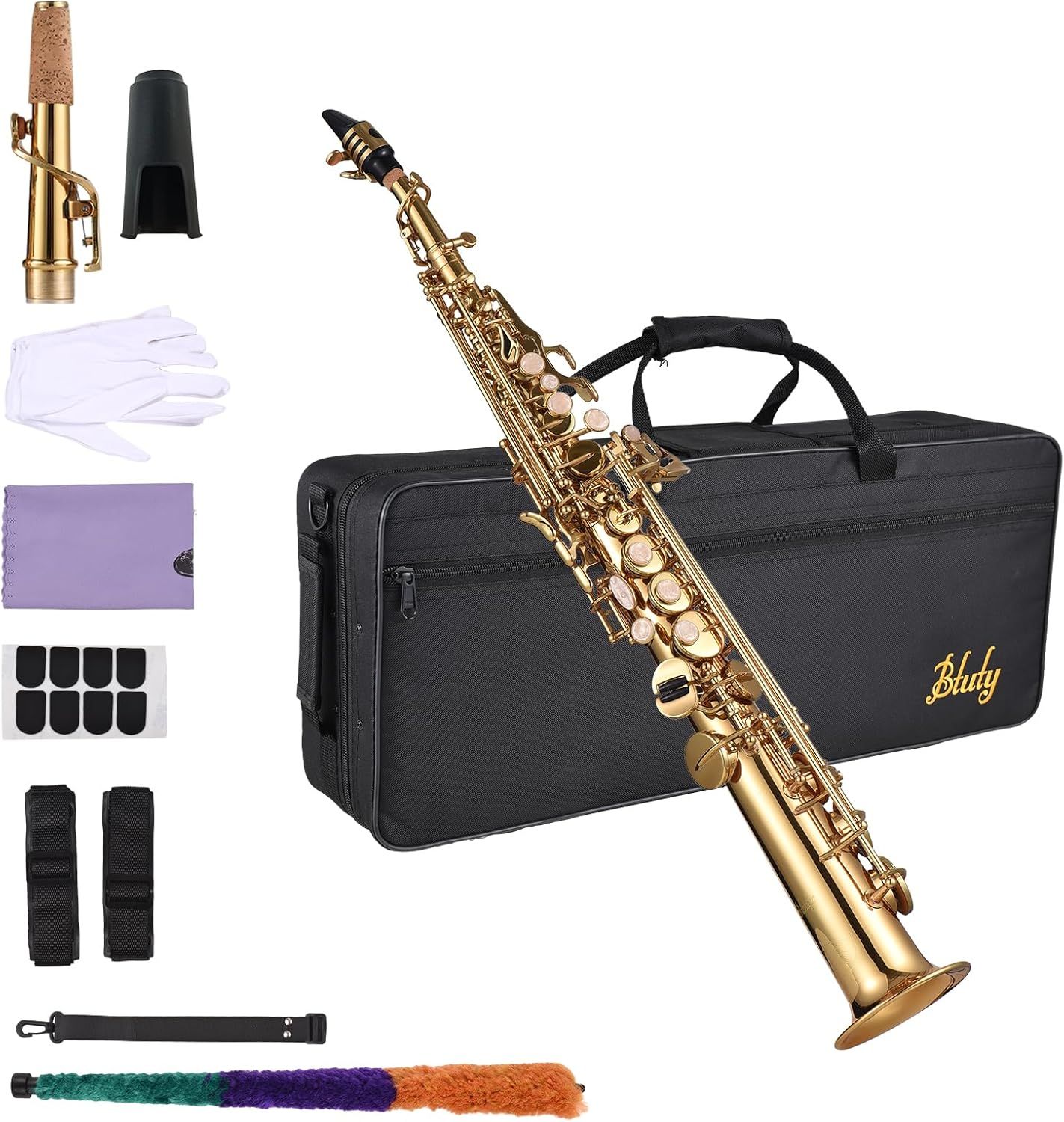 Saksofon sopranowy Btuty Bb z mosiądzu – zestaw dla ucznia