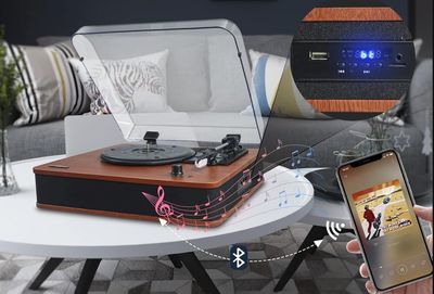 Gramofon VOSTERIO B-660 Tocadiscos de Vinilo z Bluetooth i radiem FM
