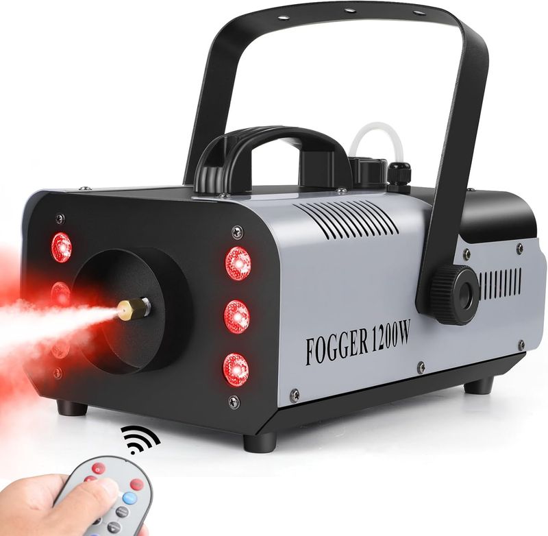 U`King Nebelmaschine 1200W z bezprzewodowym pilotem i 6 kolorowymi diodami LED