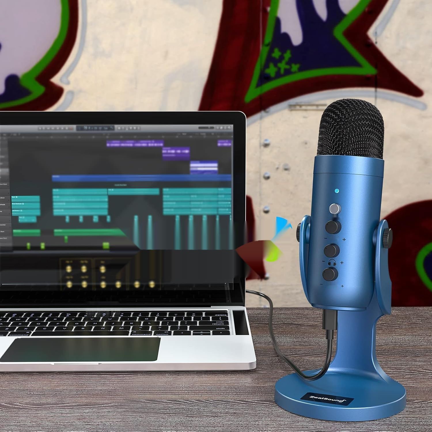 zealsound K66 – mikrofon USB do komputera i telefonu (niebieski)