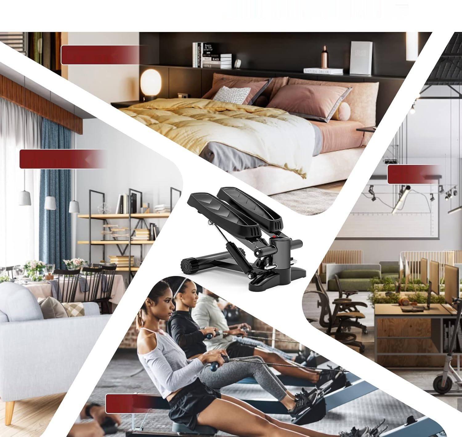 Stepper do ćwiczeń Bubbacare Mini Stepper z linkami oporowymi