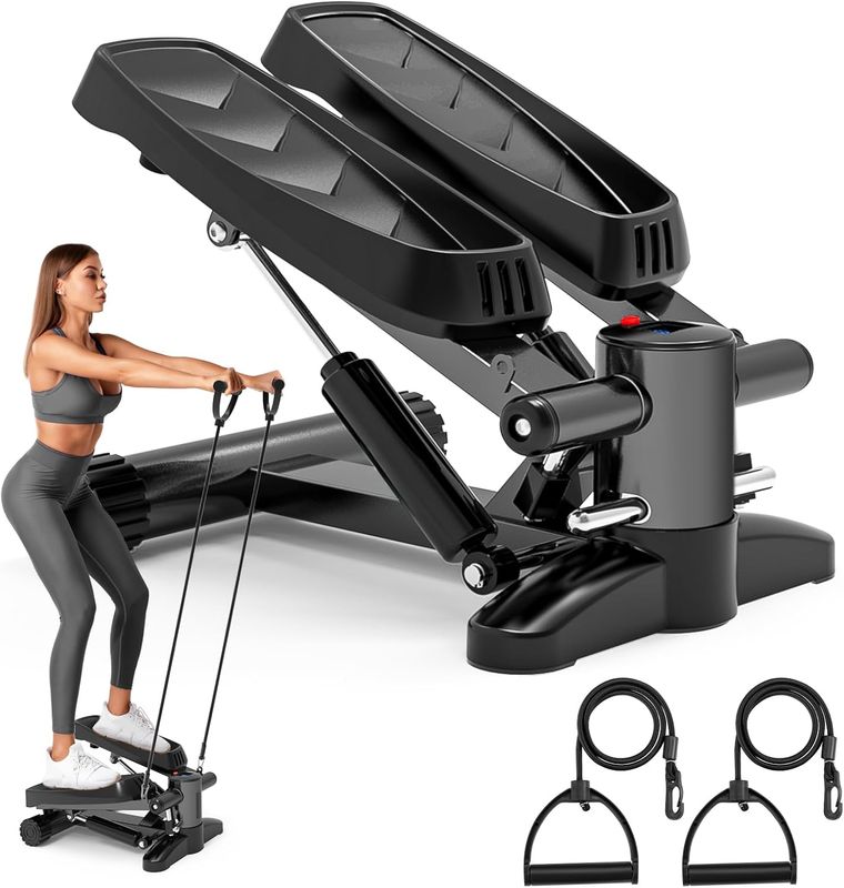Stepper do ćwiczeń Bubbacare Mini Stepper z linkami oporowymi
