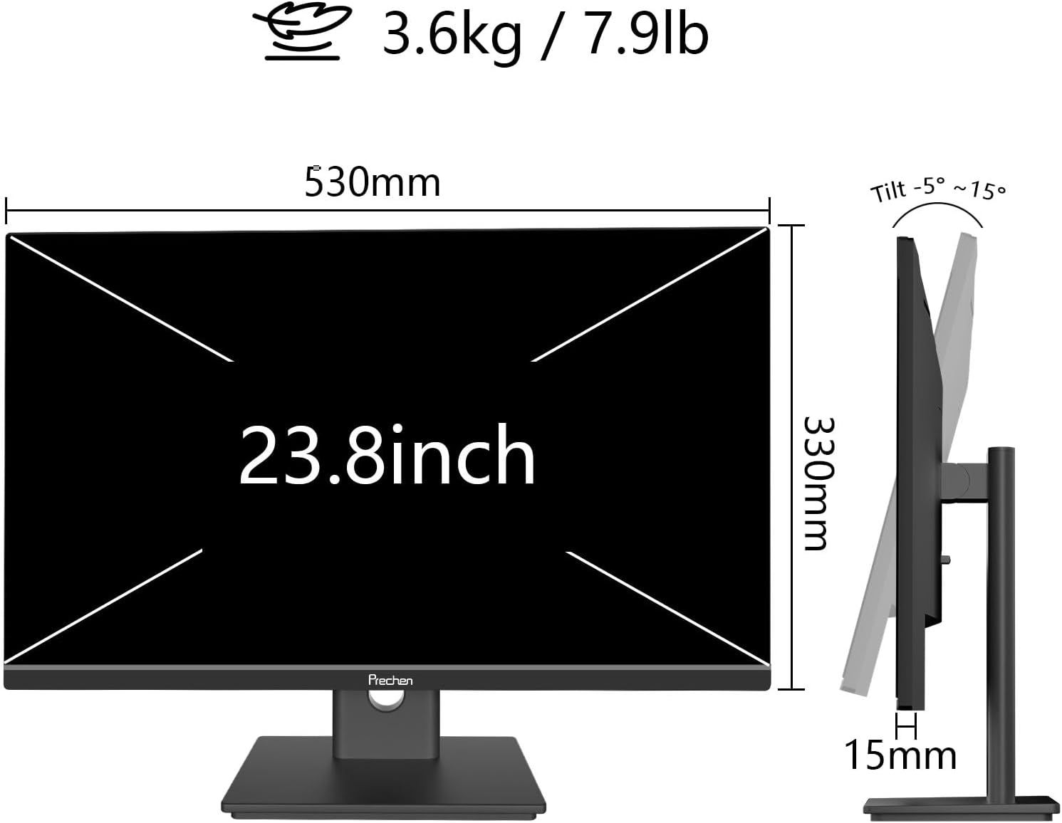 Prechen HD-238 – 23,8" Monitor Gaming QHD 2560 x 1440, 100 Hz