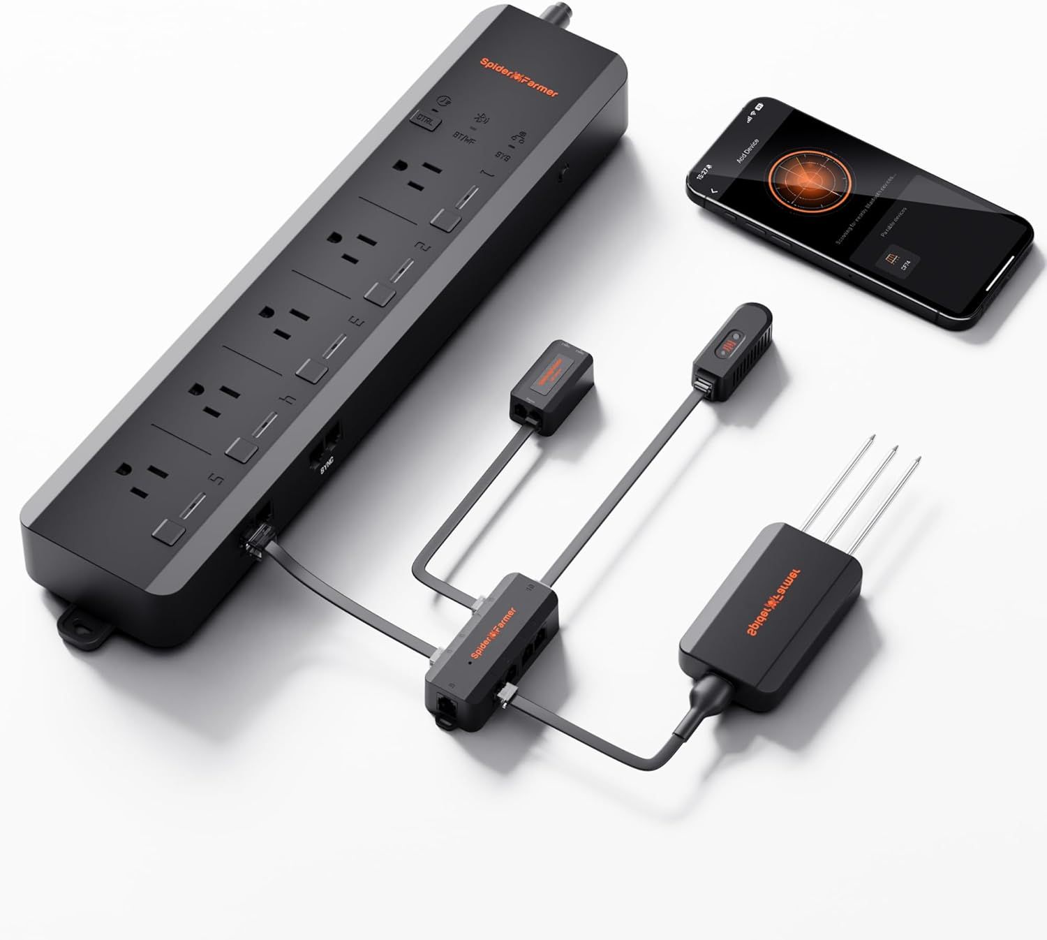 Spider Farmer GGS AC5 – 5-gniazdowa listwa zasilająca z kontrolą przez aplikację