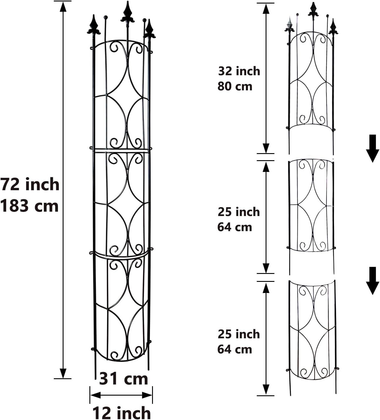 Metalowy stelaż ogrodowy Thealyn 2 szt. – 182 cm x 31 cm do roślin doniczkowych i pnących