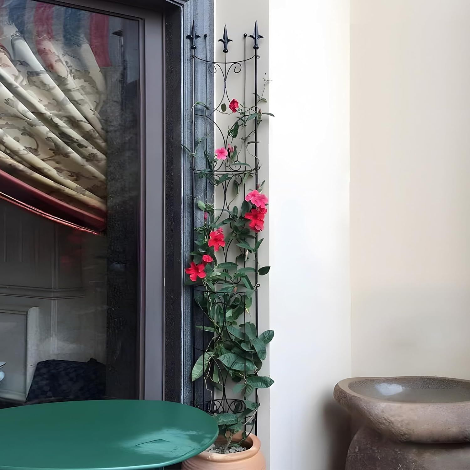 Metalowy stelaż ogrodowy Thealyn 2 szt. – 182 cm x 31 cm do roślin doniczkowych i pnących