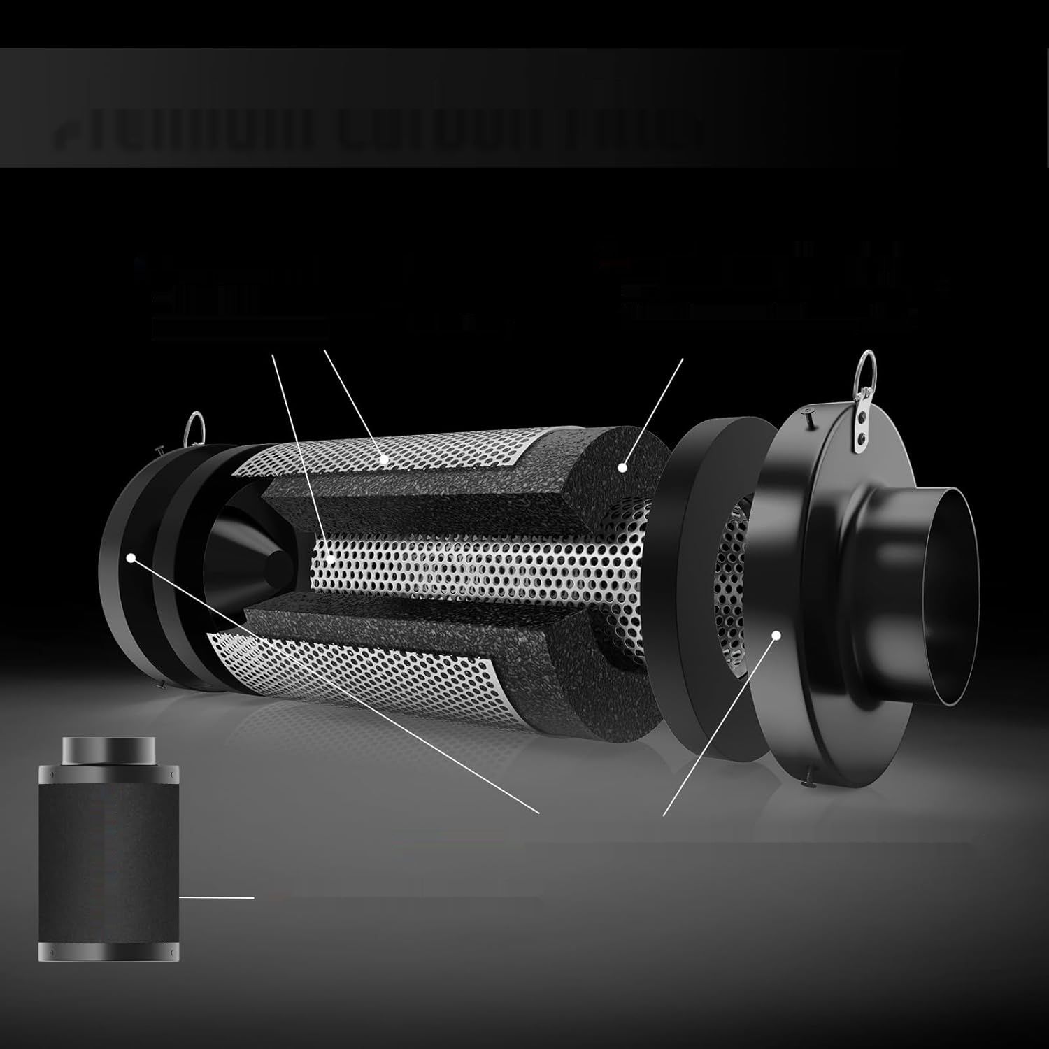 Spider Farmer filtr węglowy 10,2 cm do namiotu uprawowego