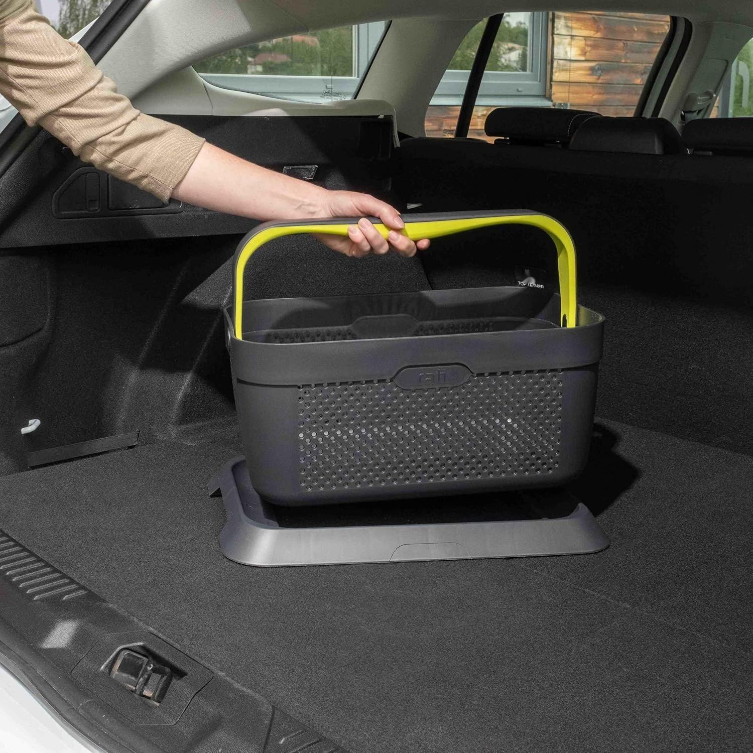 Kosz samochodowy Rati Variazione basket 21 l – czarny, prostokątny