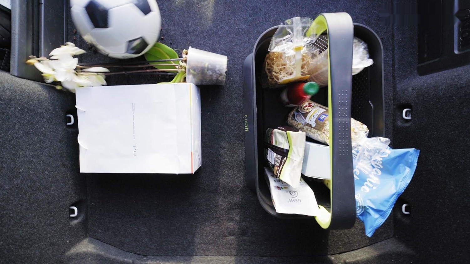 Kosz samochodowy Rati Variazione basket 21 l – czarny, prostokątny