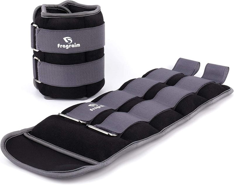 Fragraim – para ciężarków na kostki i nadgarstki 5 kg x 2, szare