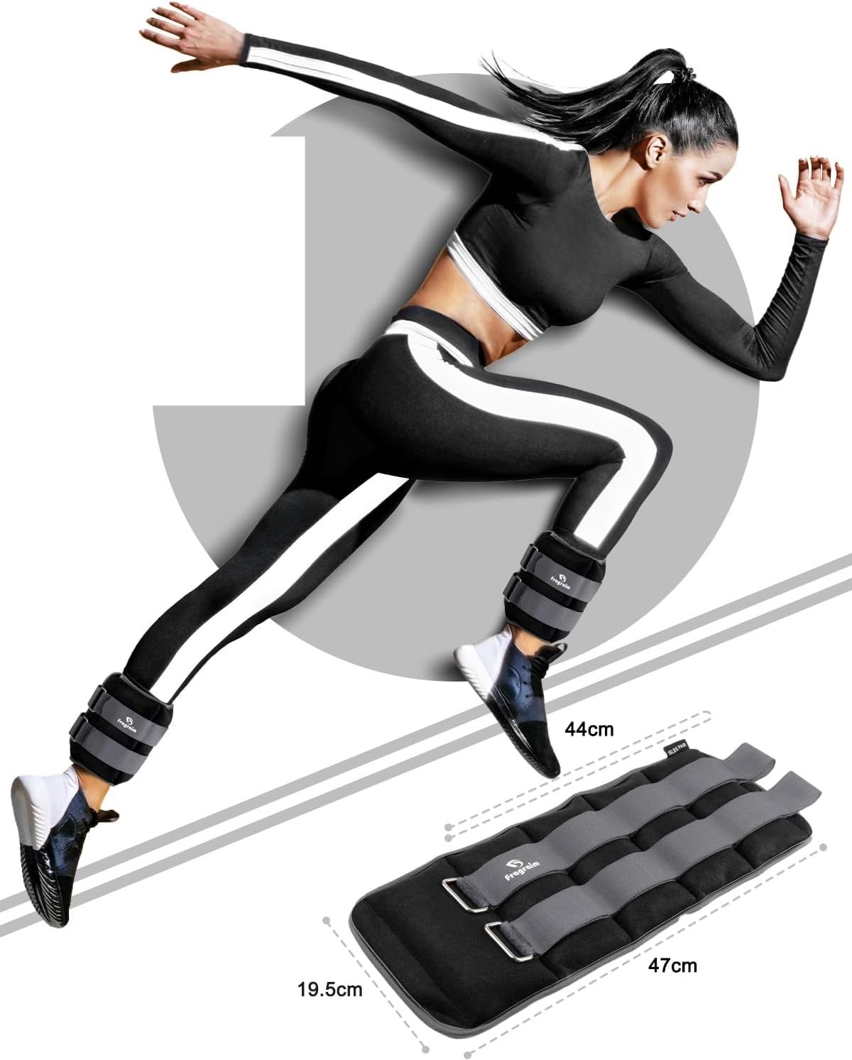 Fragraim – para ciężarków na kostki i nadgarstki 5 kg x 2, szare