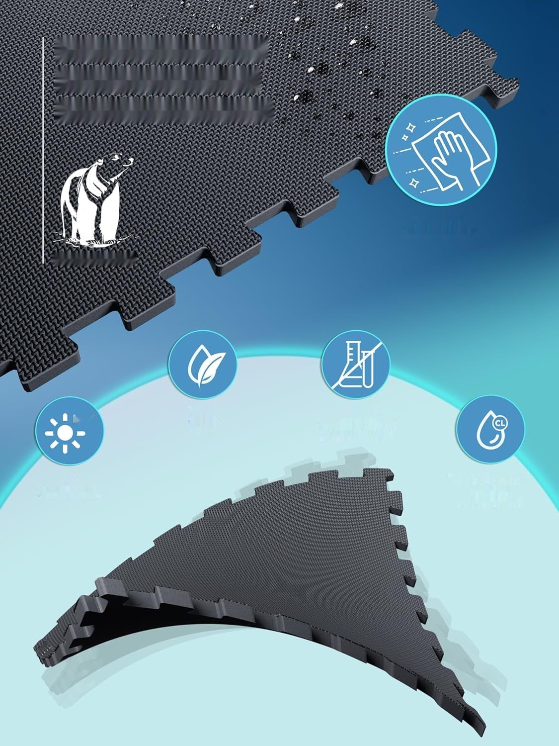 PoolBear okrągła mata ochronna pod jacuzzi i basen 200 cm – czarna