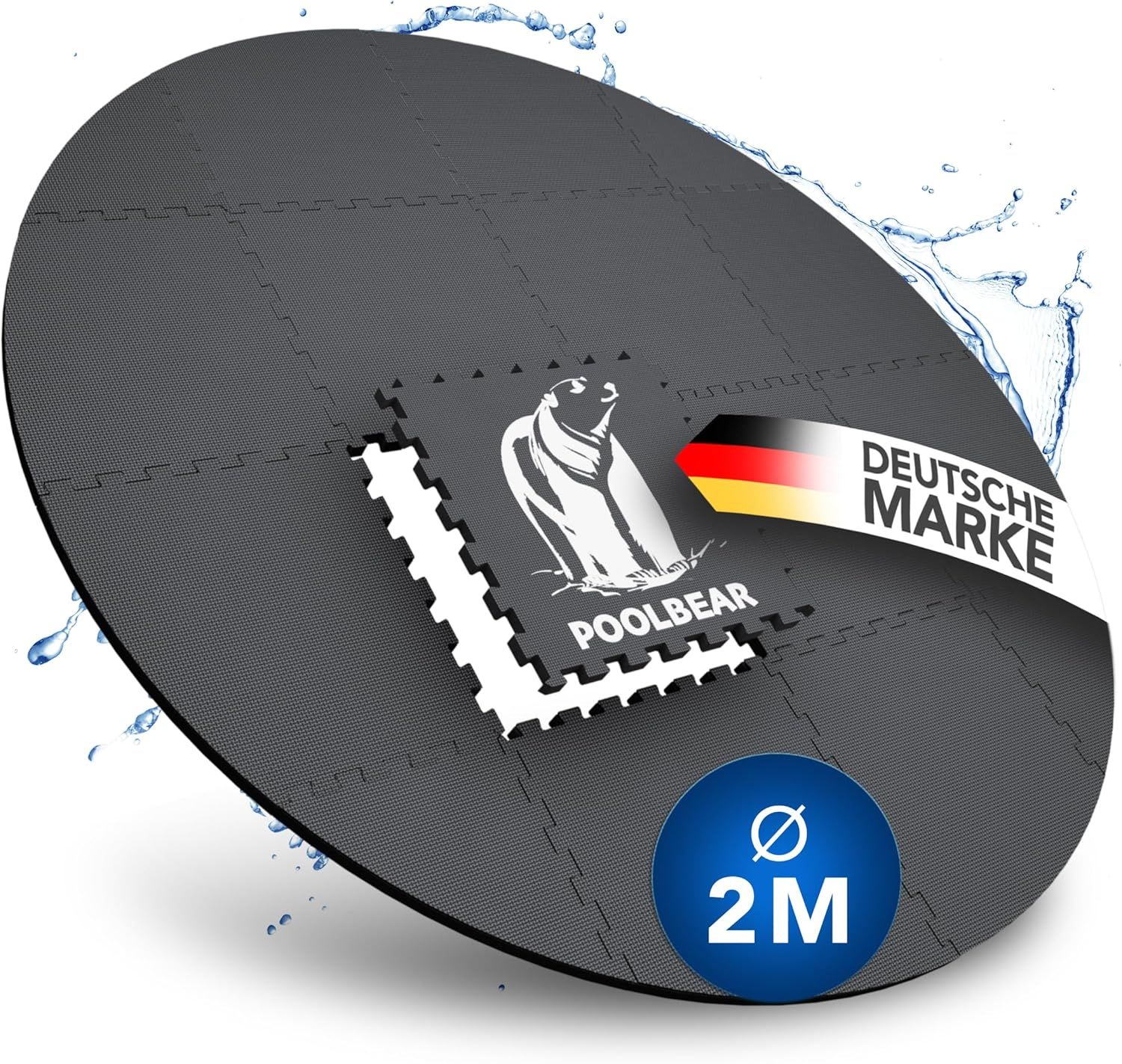 PoolBear okrągła mata ochronna pod jacuzzi i basen 200 cm – czarna