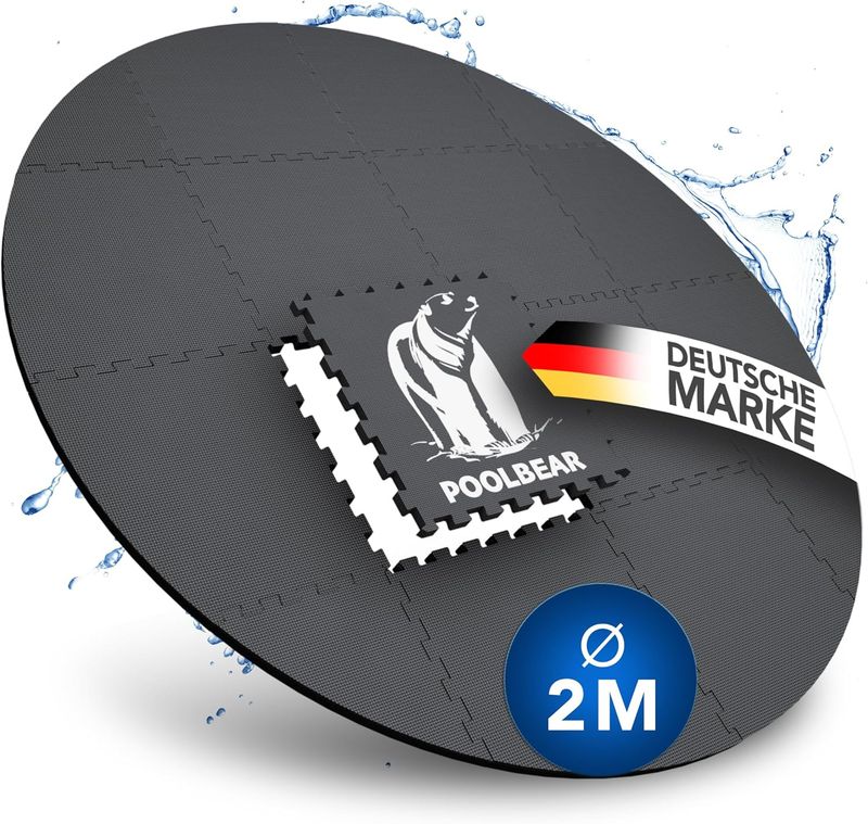 PoolBear okrągła mata ochronna pod jacuzzi i basen 200 cm – czarna