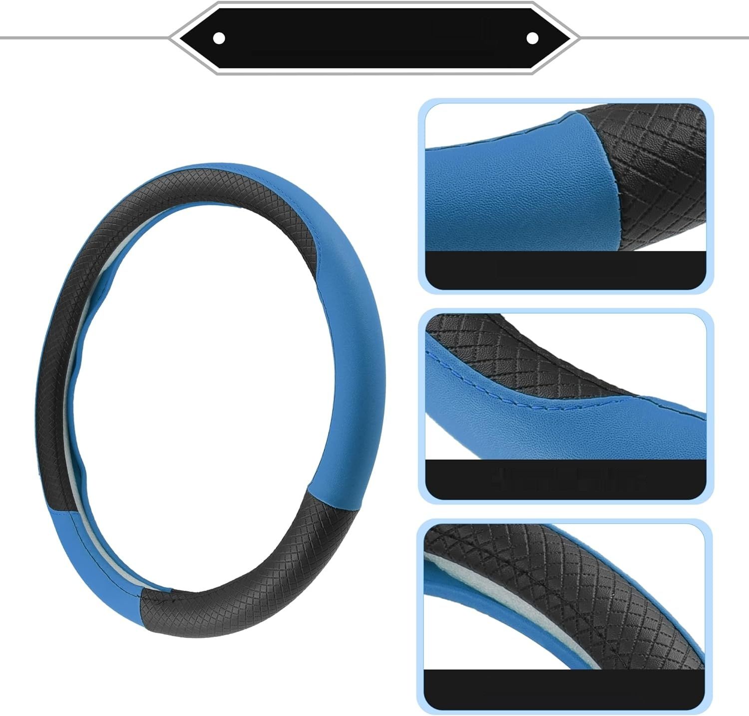 изменить фото на черное!!!   Uniwersalna niebieska osłona kierownicy samochodowej ABSOPRO do auta,重