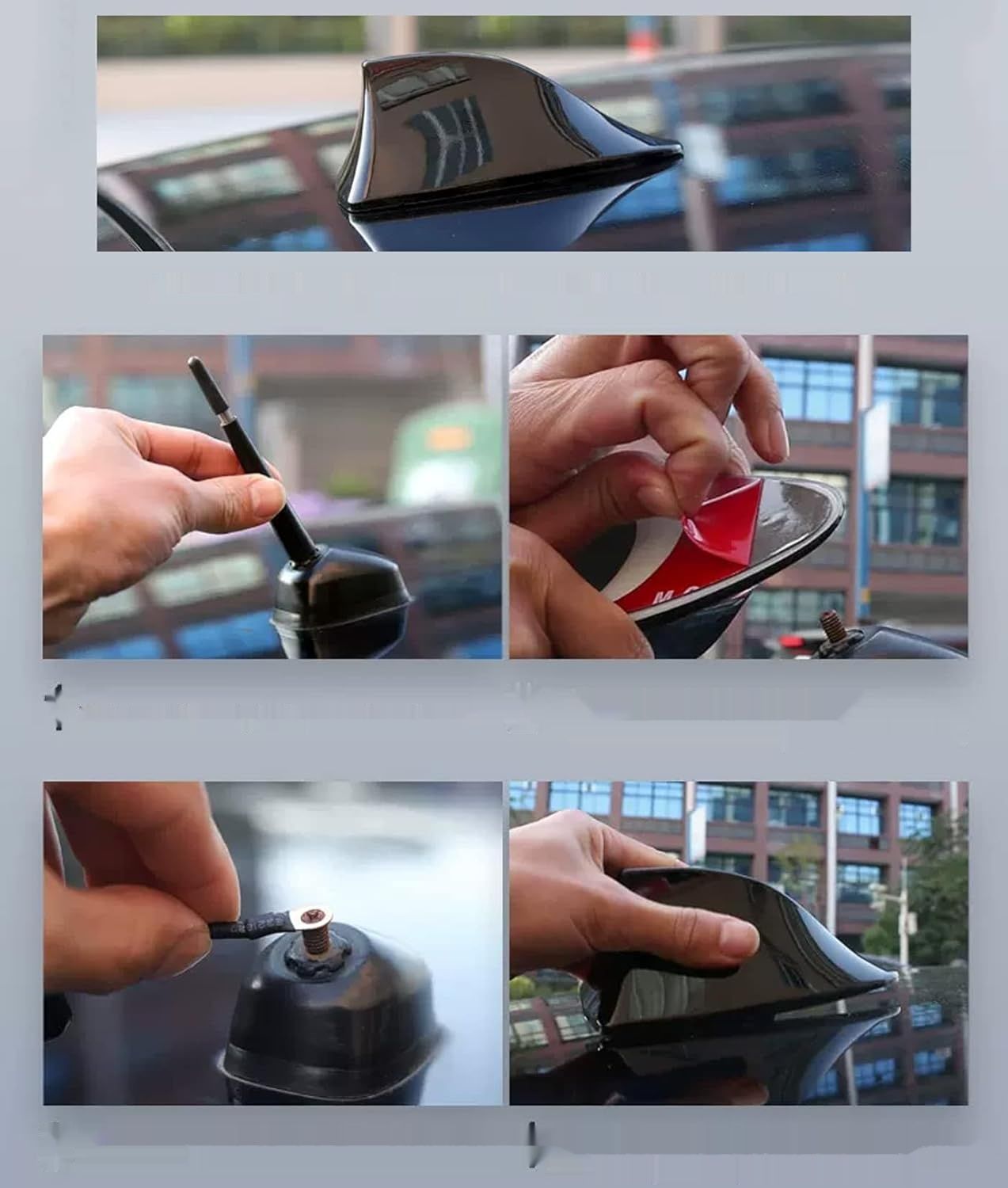 Heart Horse antena radiowa w kształcie płetwy rekina, uniwersalna, czarna