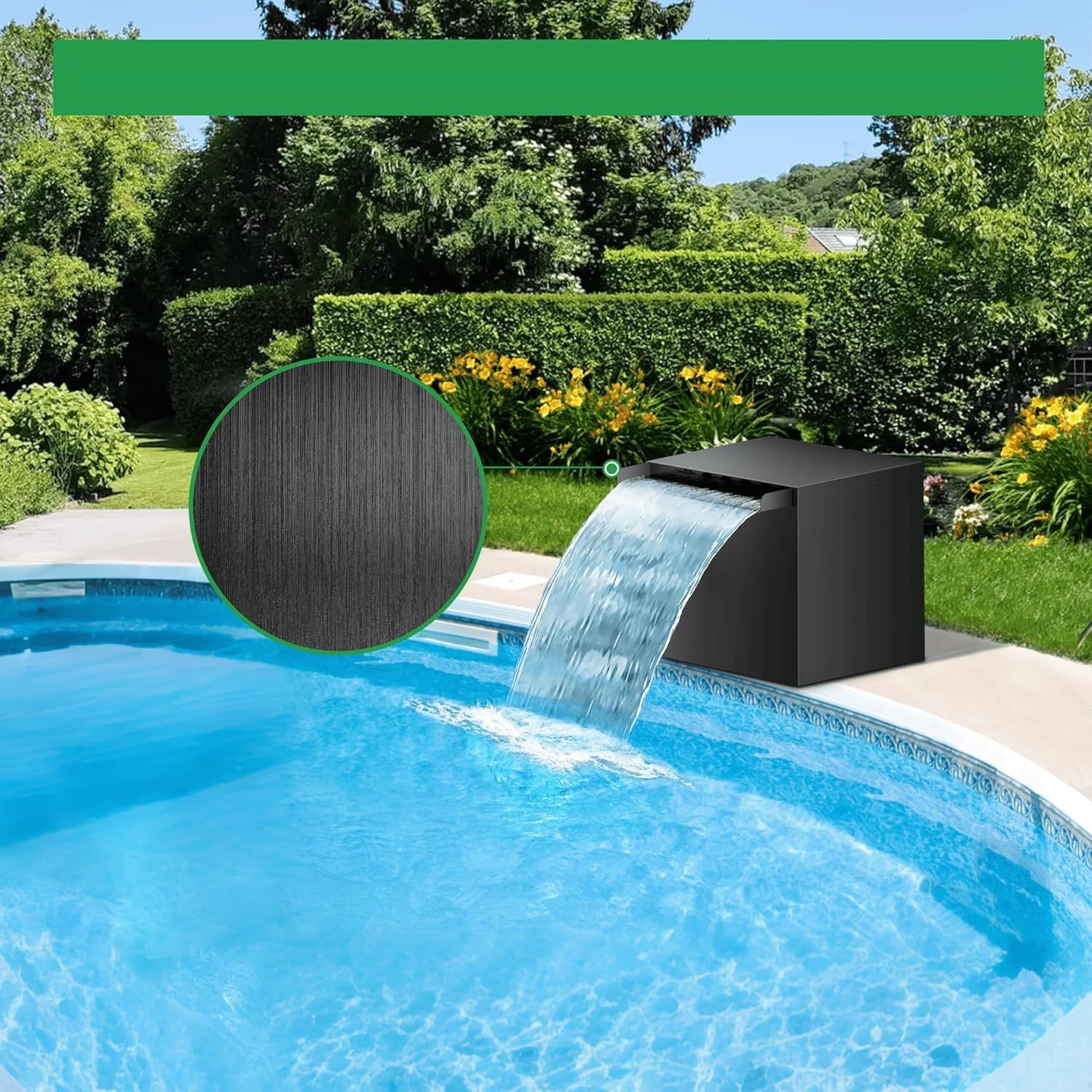 Kompletny zestaw kaskady ze stali nierdzewnej z pompą 80 W, 4500 l/h