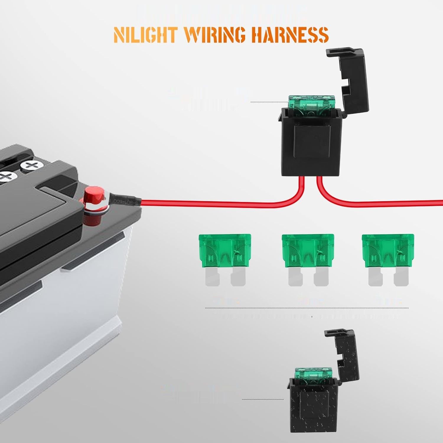 Kraumi 300W Okablowanie do listw LED, wiązka przewodów z przekaźnikiem