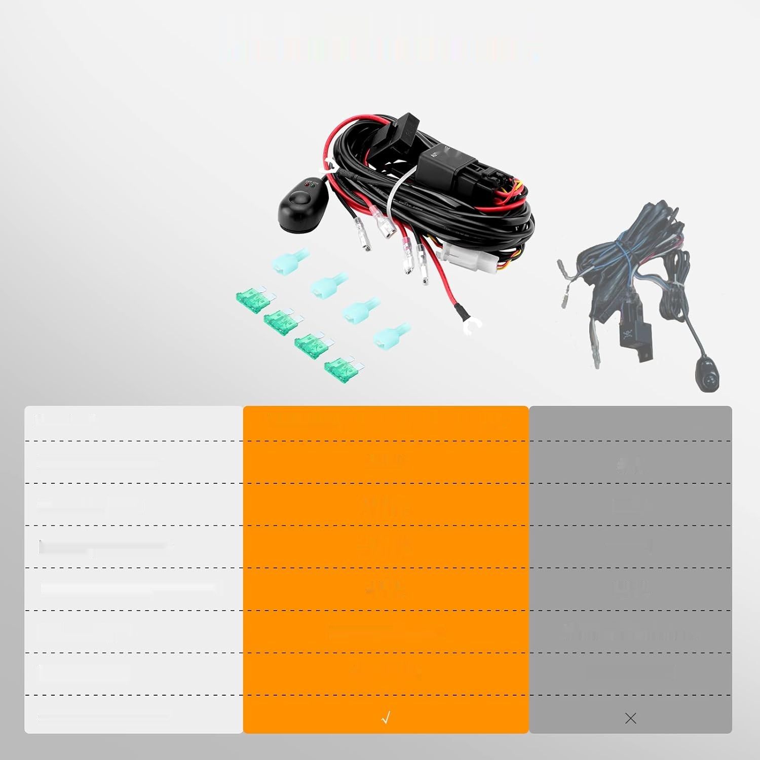 Kraumi 300W Okablowanie do listw LED, wiązka przewodów z przekaźnikiem