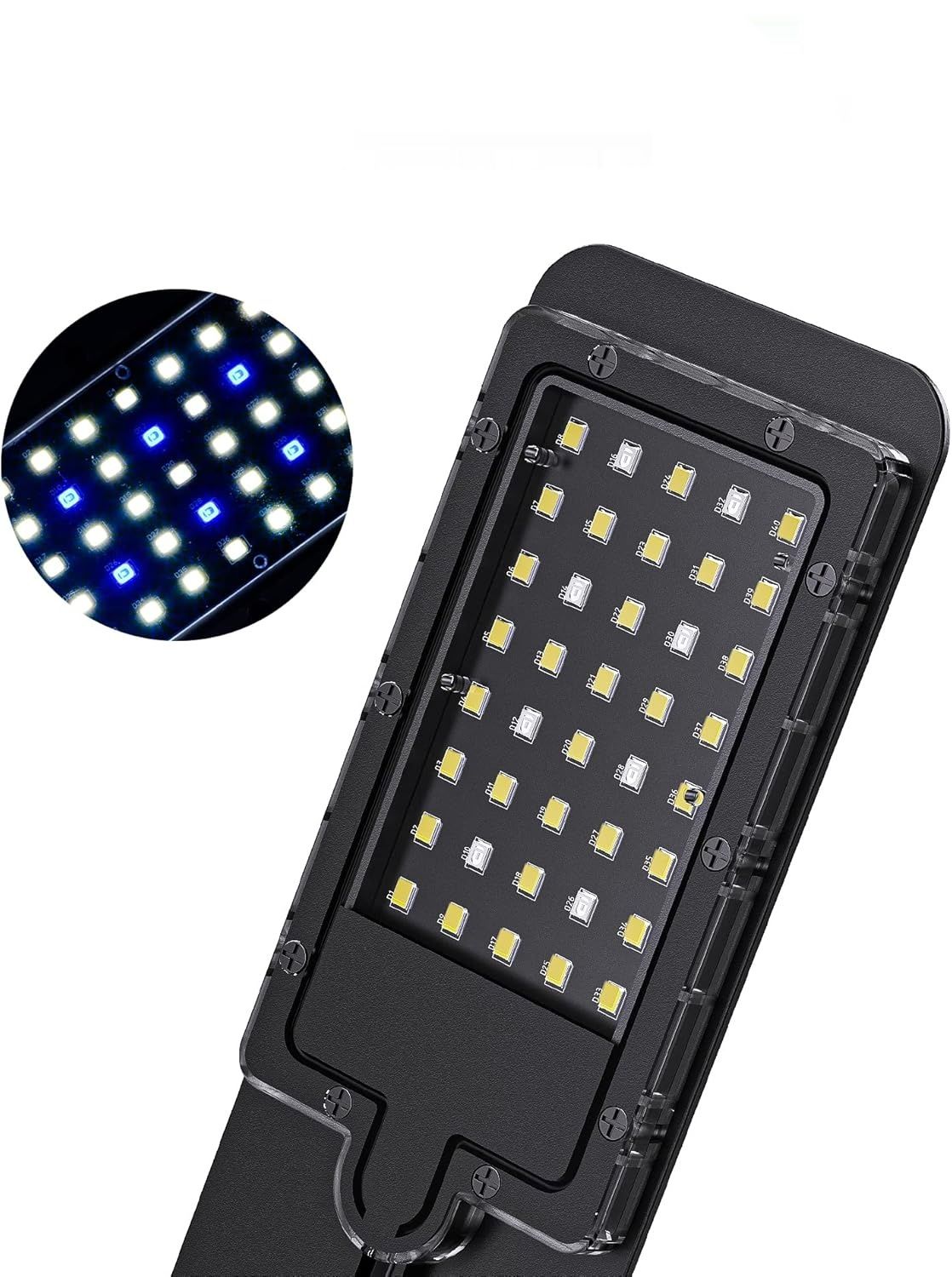 NICREW lampa zaciskowa do akwarium, ultracienka lampa akwariowa z biał