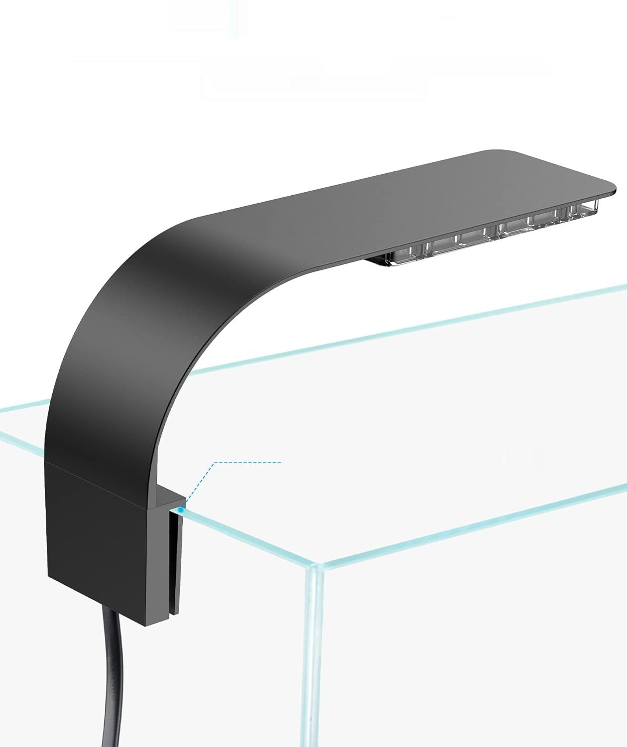 NICREW lampa zaciskowa do akwarium, ultracienka lampa akwariowa z biał