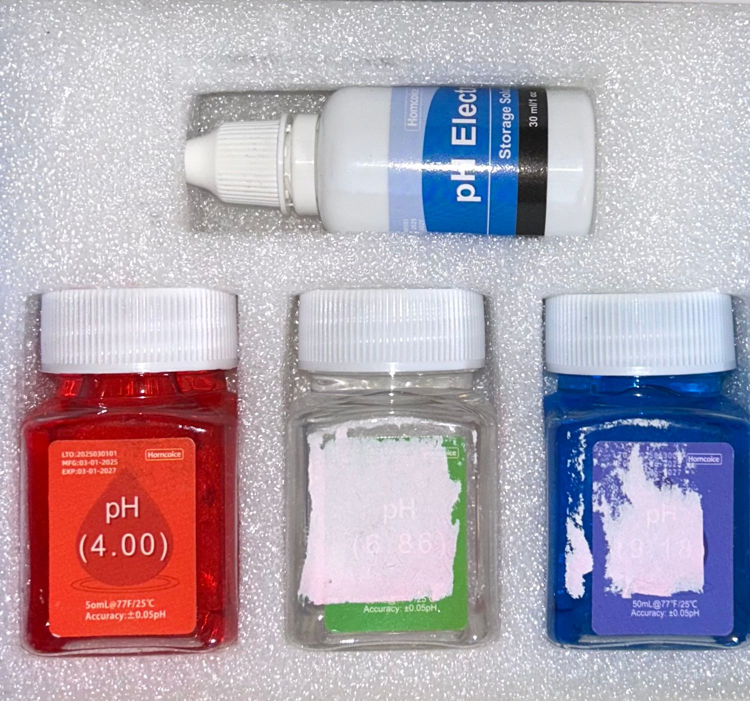 Homcoice Zestaw uniwersalnych roztworów do kalibracji pH (4,00; 6,86 i
