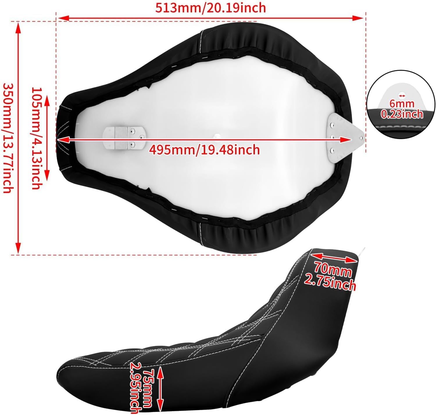 HDBUBALUS Tylny błotnik motocyklowy + krótki błotnik pod solo siedzien