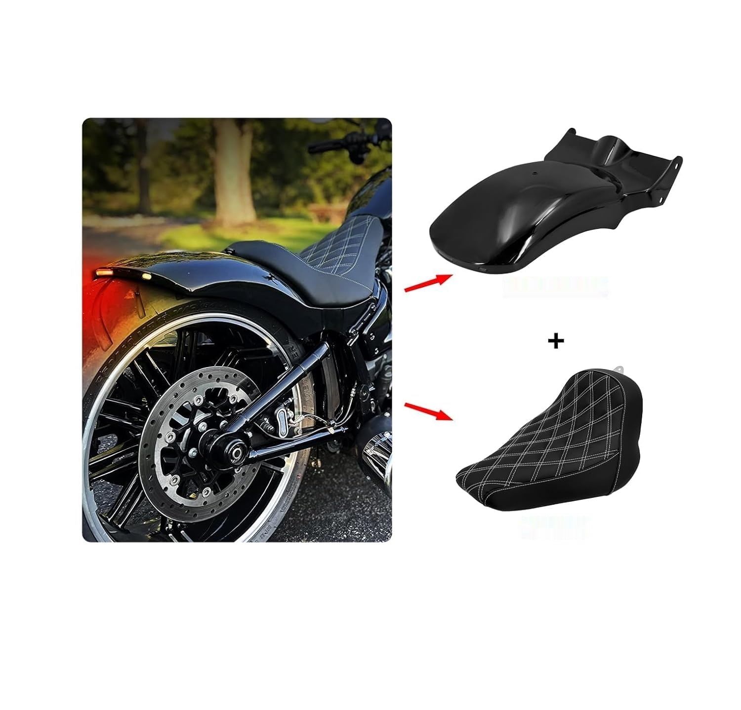 HDBUBALUS Tylny błotnik motocyklowy + krótki błotnik pod solo siedzien