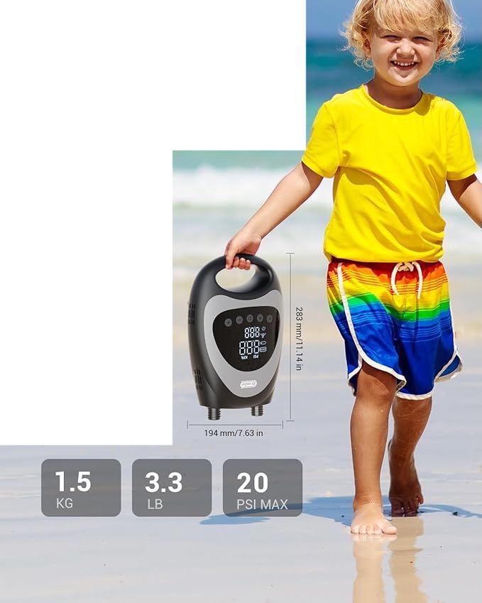 Dr.meter NW03 – elektryczna pompka SUP 10000 mAh, 20 PSI z akumulatorem