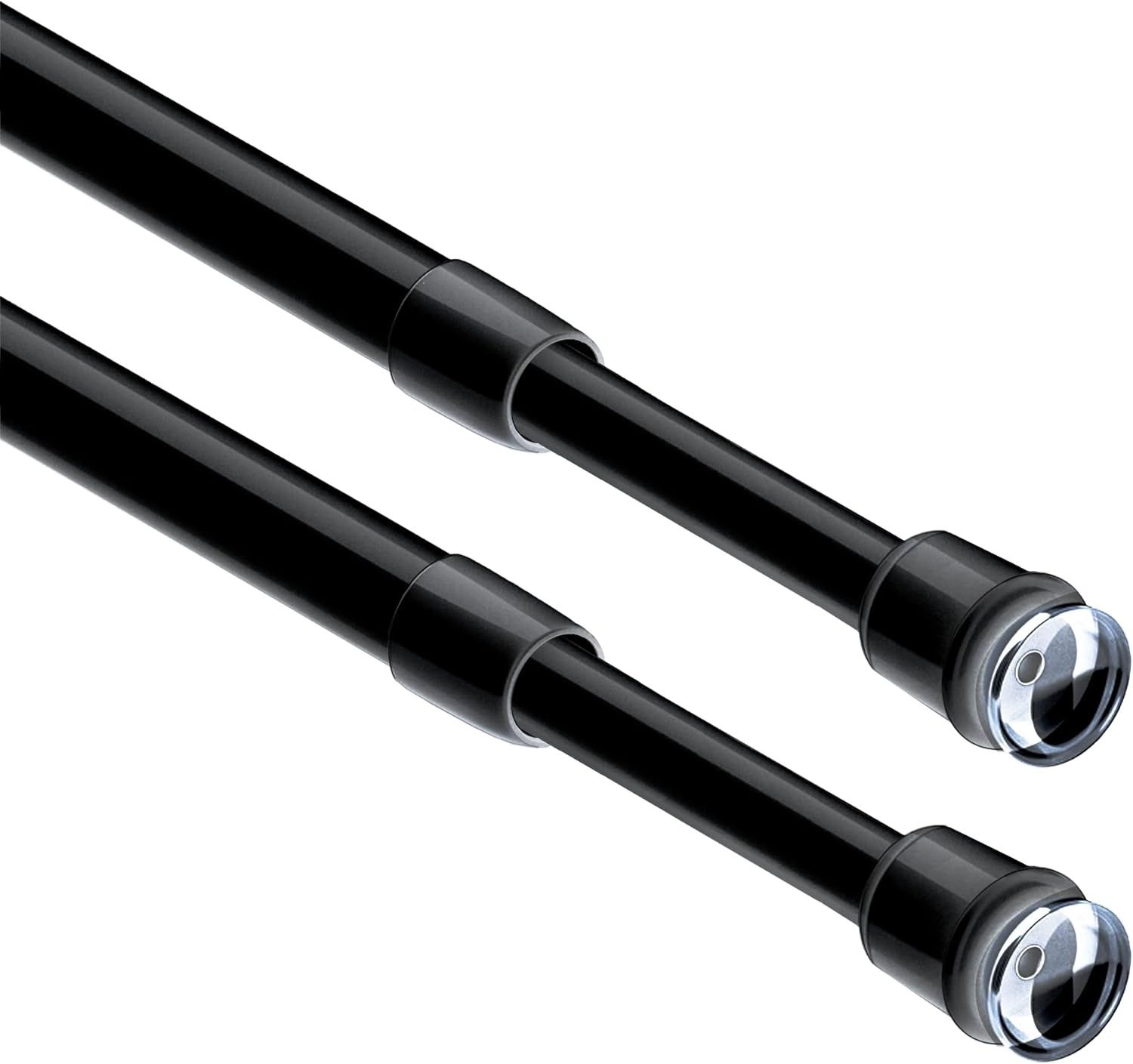 Karnisz teleskopowy zaciskowy GDEVKHN 45–60 cm, 2 sztuki, czarny