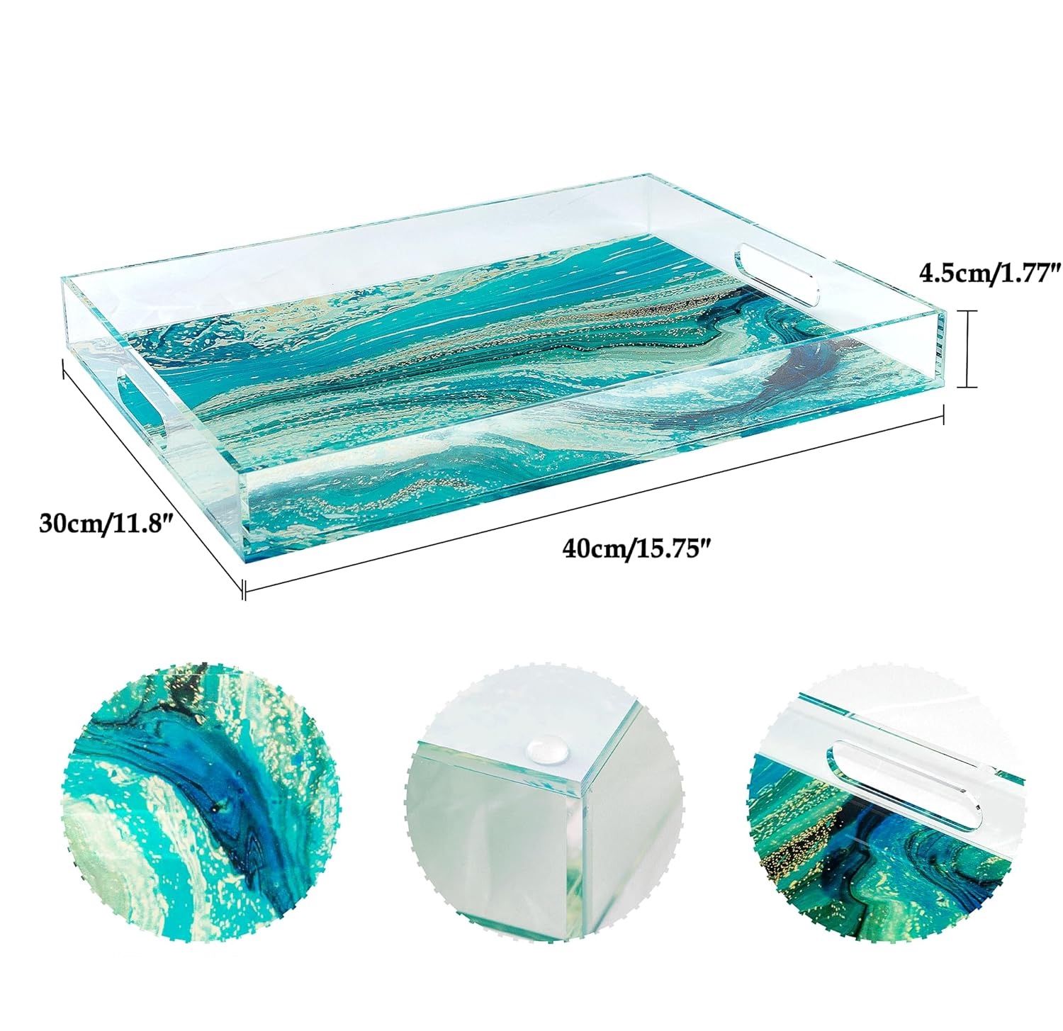 WORHE Akrylowa Taca do Serwowania Galaktyki z Uchwytem (YGC010)