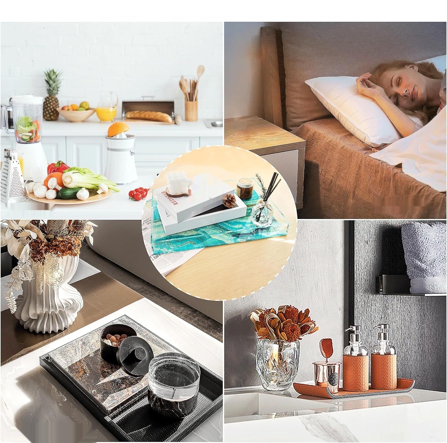 WORHE Akrylowa Taca do Serwowania Galaktyki z Uchwytem (YGC010)