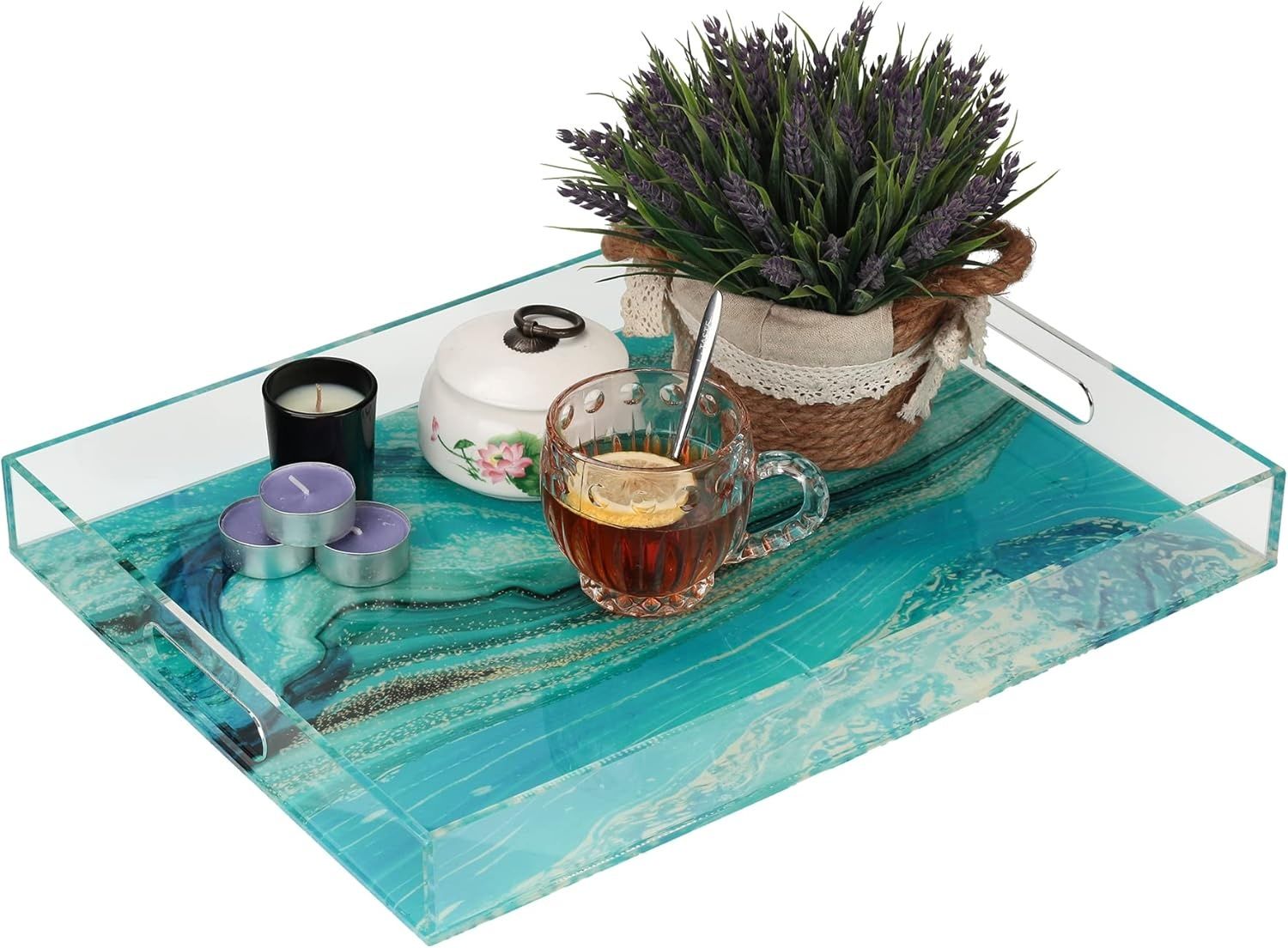 WORHE Akrylowa Taca do Serwowania Galaktyki z Uchwytem (YGC010)