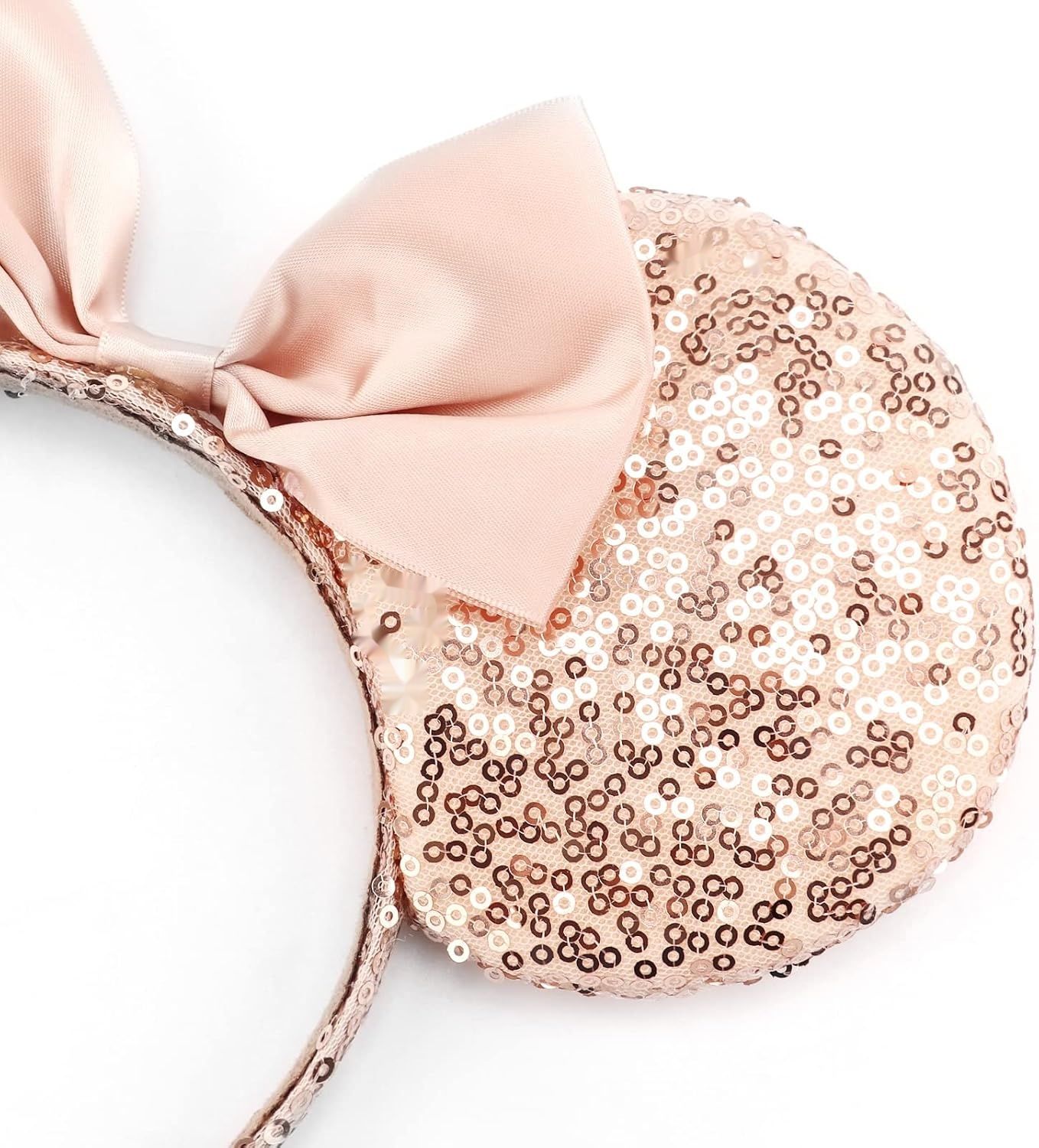 DRESHOW Zestaw 2 opasek z uszami myszy i kokardą – róż + złoto
