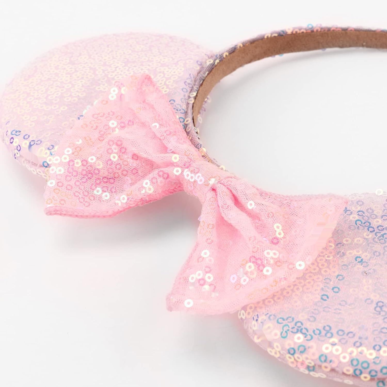 DRESHOW Zestaw 2 opasek z uszami myszy i kokardą – róż + złoto