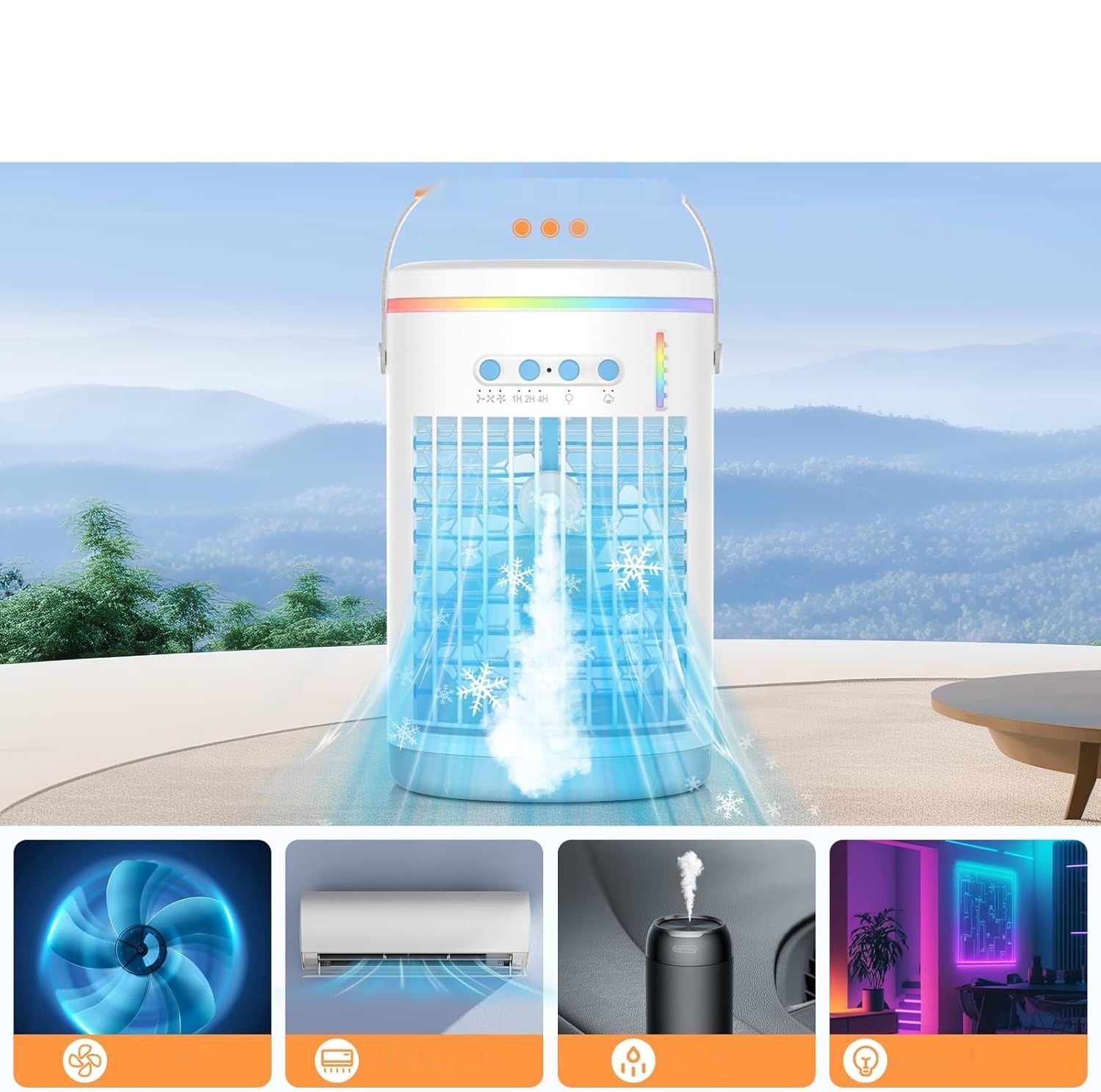 Przenośny mini klimatyzator i nawilżacz powietrza Tiptop Home To-ST0416-03