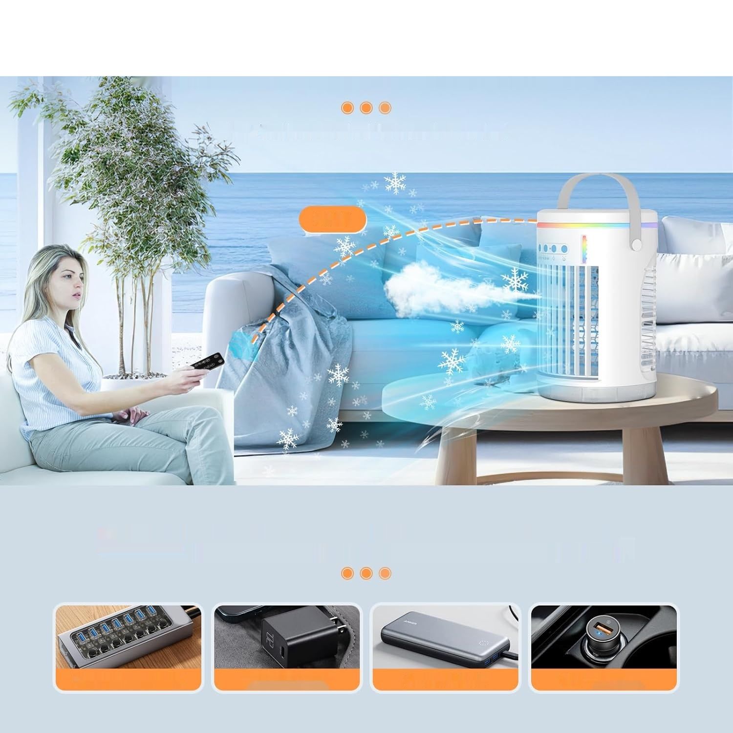 Przenośny mini klimatyzator i nawilżacz powietrza Tiptop Home To-ST0416-03