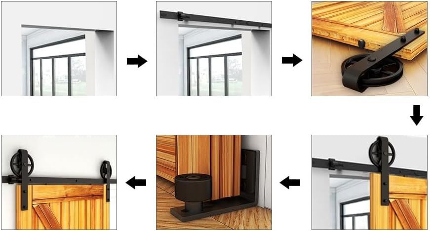 Zestaw okucia do drzwi przesuwnych – system do jednej drzwi drewnianych